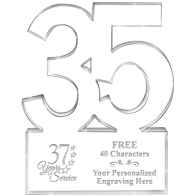 6" 35 YEARS OF SERVICE ACRYLIC