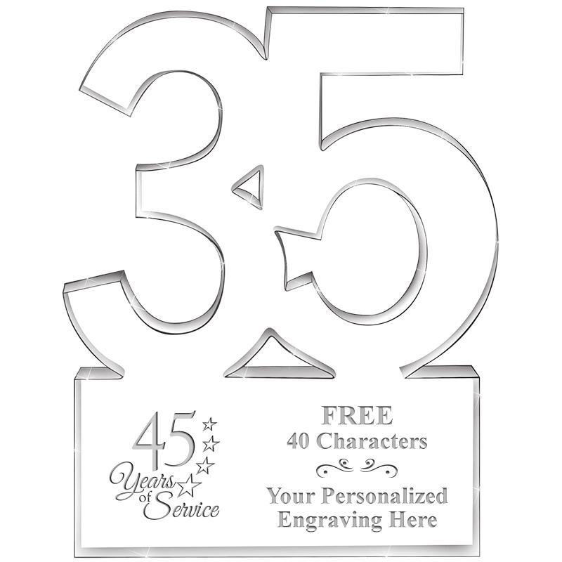 6" 35 YEARS OF SERVICE ACRYLIC