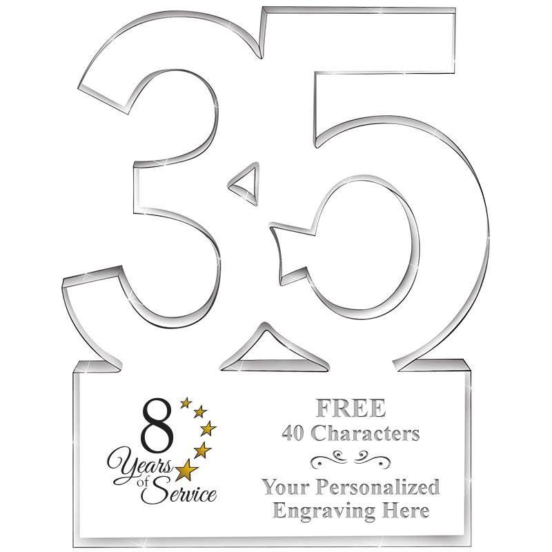 6" 35 YEARS OF SERVICE ACRYLIC
