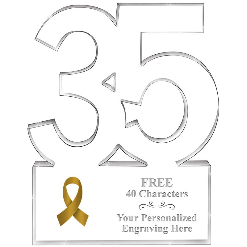 6" 35 YEARS OF SERVICE ACRYLIC