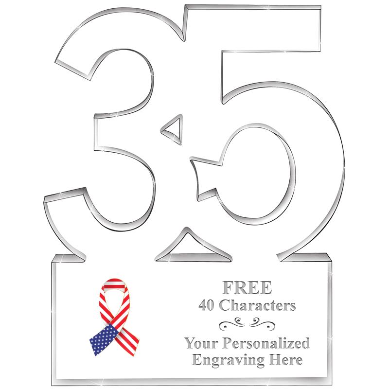 6" 35 YEARS OF SERVICE ACRYLIC