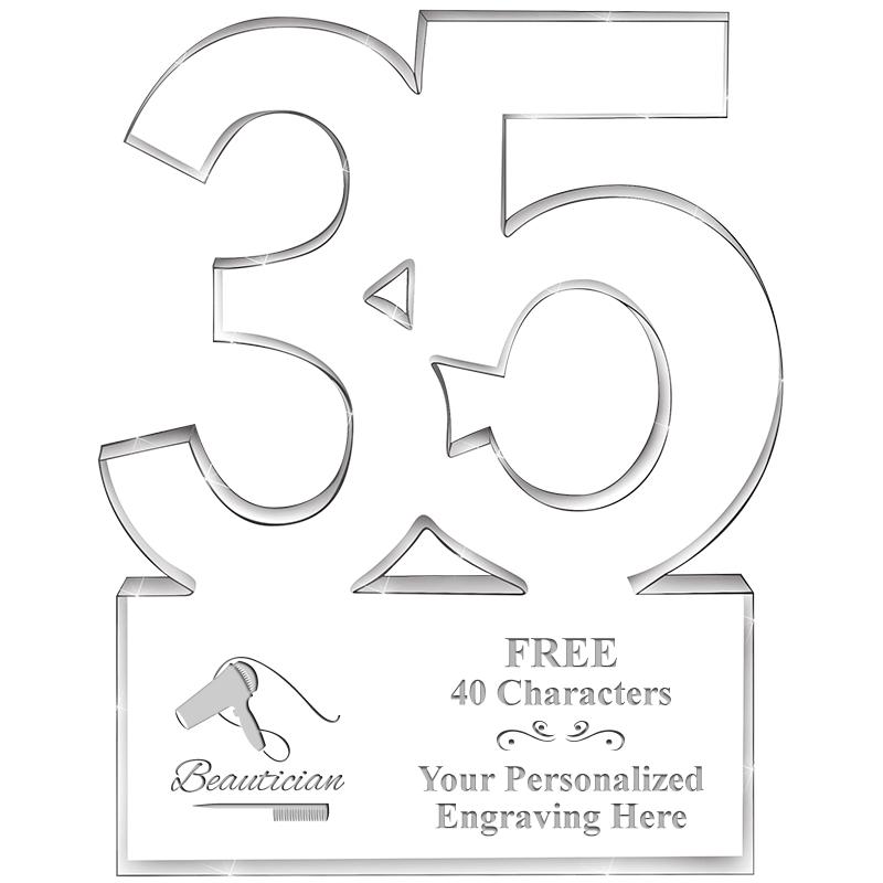 6" 35 YEARS OF SERVICE ACRYLIC