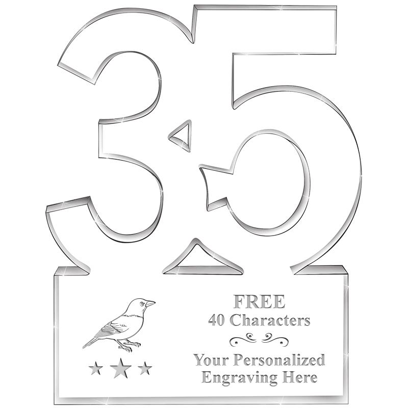 6" 35 YEARS OF SERVICE ACRYLIC