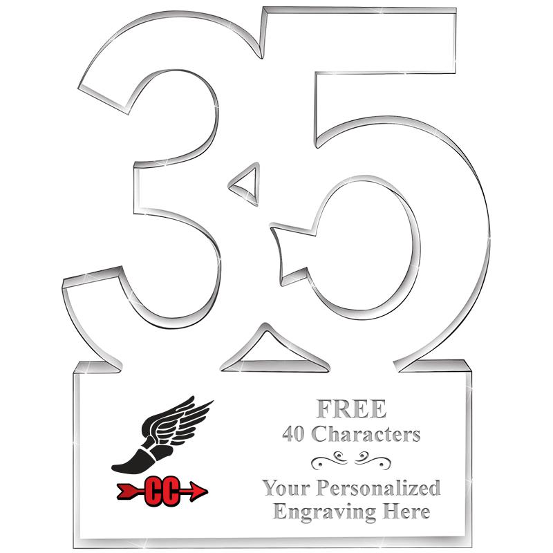 6" 35 YEARS OF SERVICE ACRYLIC