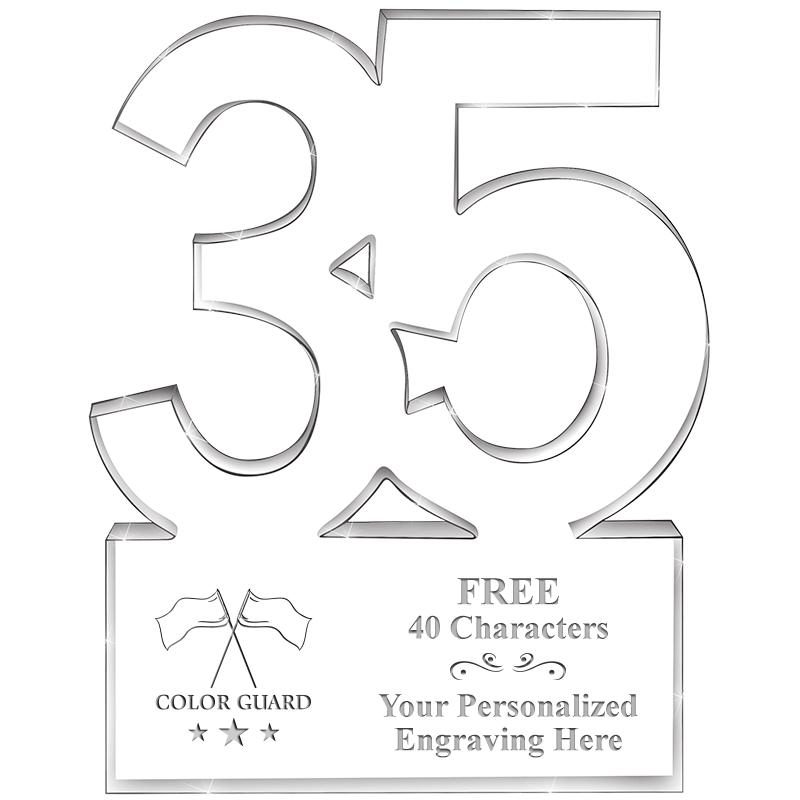 6" 35 YEARS OF SERVICE ACRYLIC