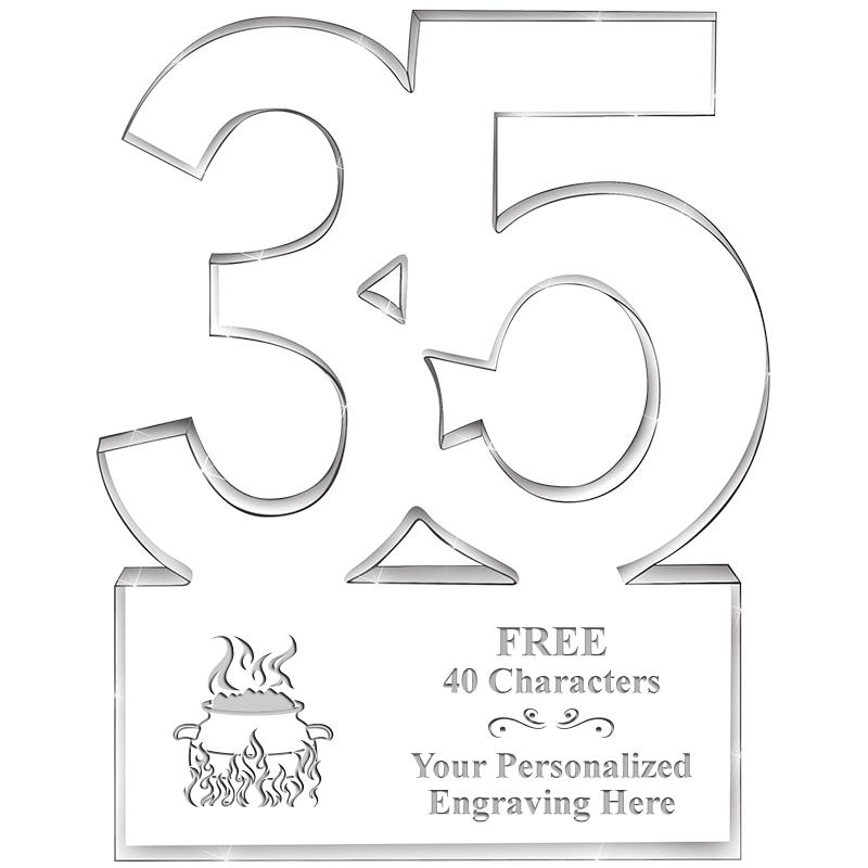 6" 35 YEARS OF SERVICE ACRYLIC