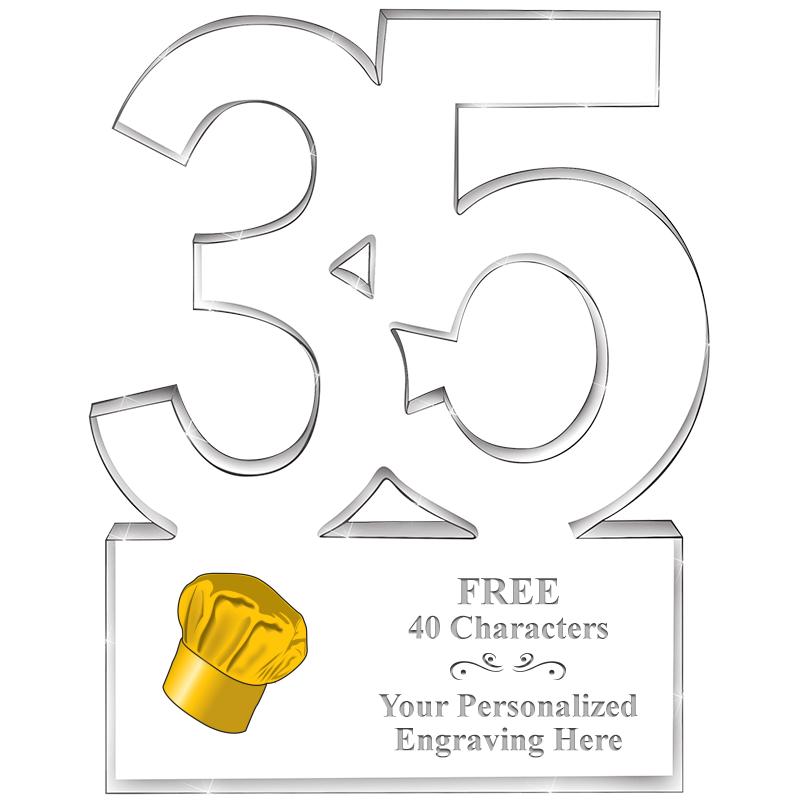 6" 35 YEARS OF SERVICE ACRYLIC