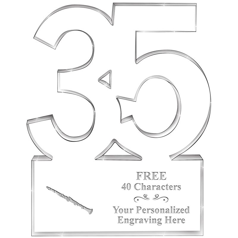 6" 35 YEARS OF SERVICE ACRYLIC