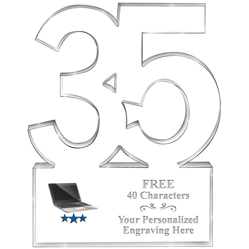 6" 35 YEARS OF SERVICE ACRYLIC