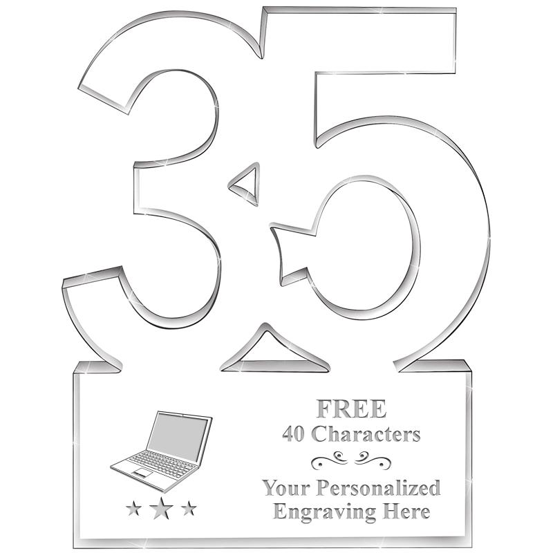 6" 35 YEARS OF SERVICE ACRYLIC