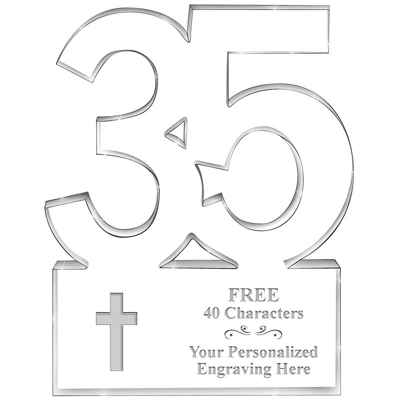 6" 35 YEARS OF SERVICE ACRYLIC