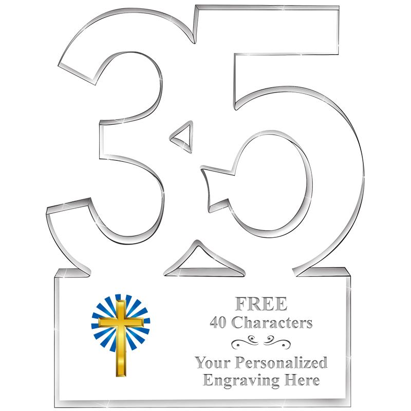 6" 35 YEARS OF SERVICE ACRYLIC