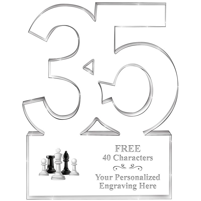 6" 35 YEARS OF SERVICE ACRYLIC