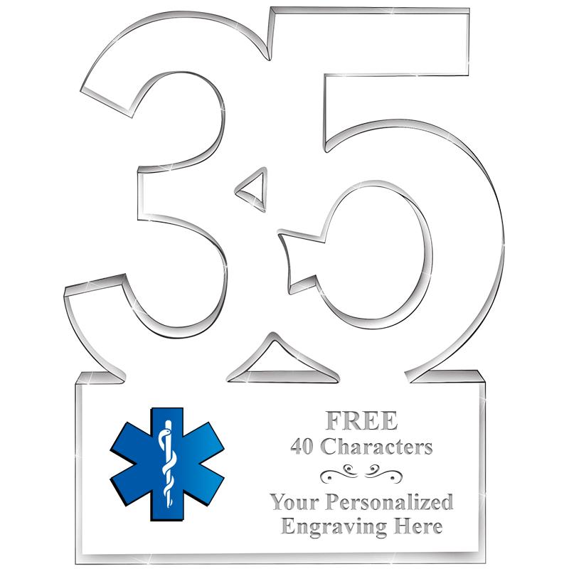 6" 35 YEARS OF SERVICE ACRYLIC