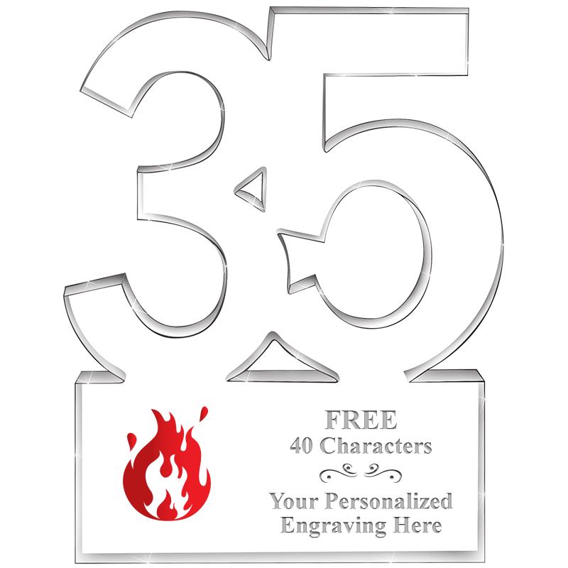 6" 35 YEARS OF SERVICE ACRYLIC