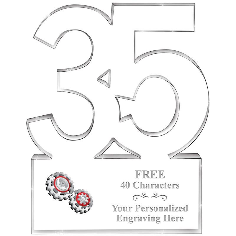 6" 35 YEARS OF SERVICE ACRYLIC