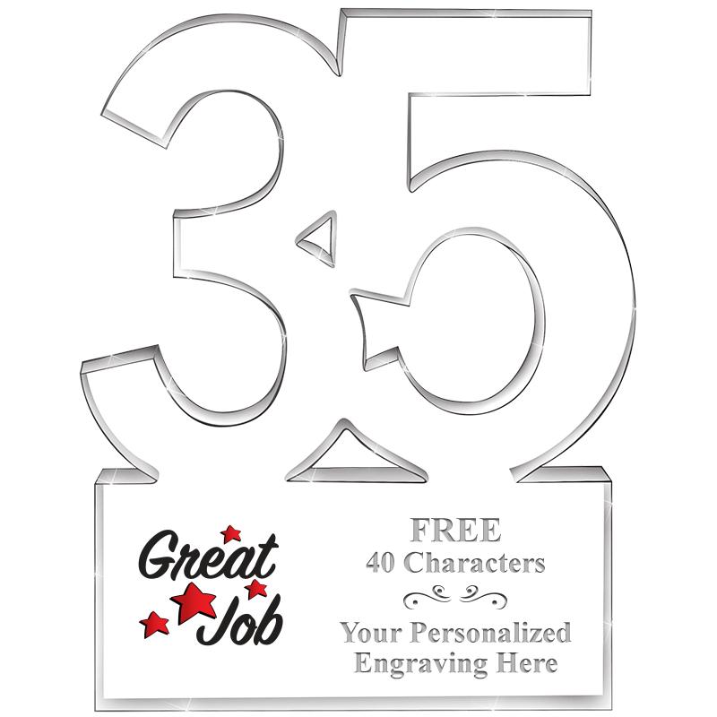 6" 35 YEARS OF SERVICE ACRYLIC