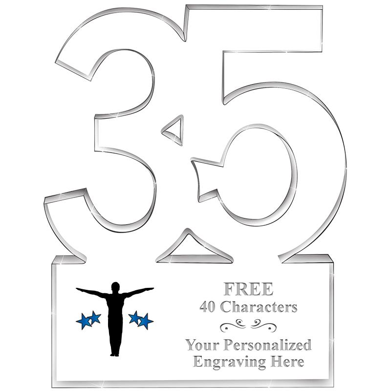 6" 35 YEARS OF SERVICE ACRYLIC