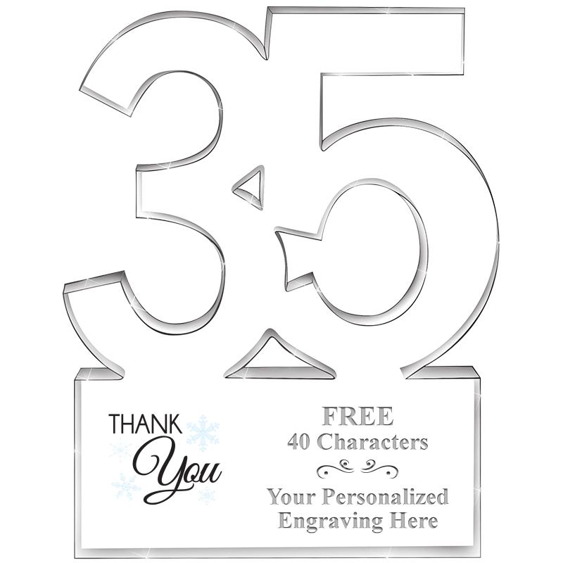 6" 35 YEARS OF SERVICE ACRYLIC