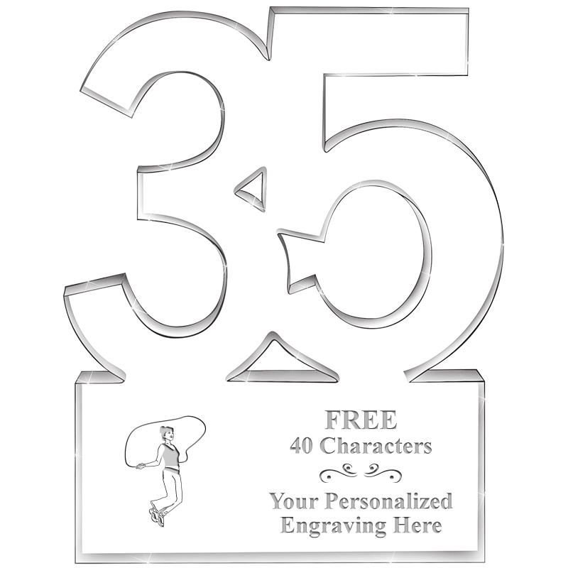 6" 35 YEARS OF SERVICE ACRYLIC