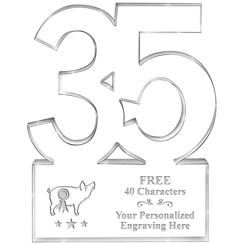 6" 35 YEARS OF SERVICE ACRYLIC