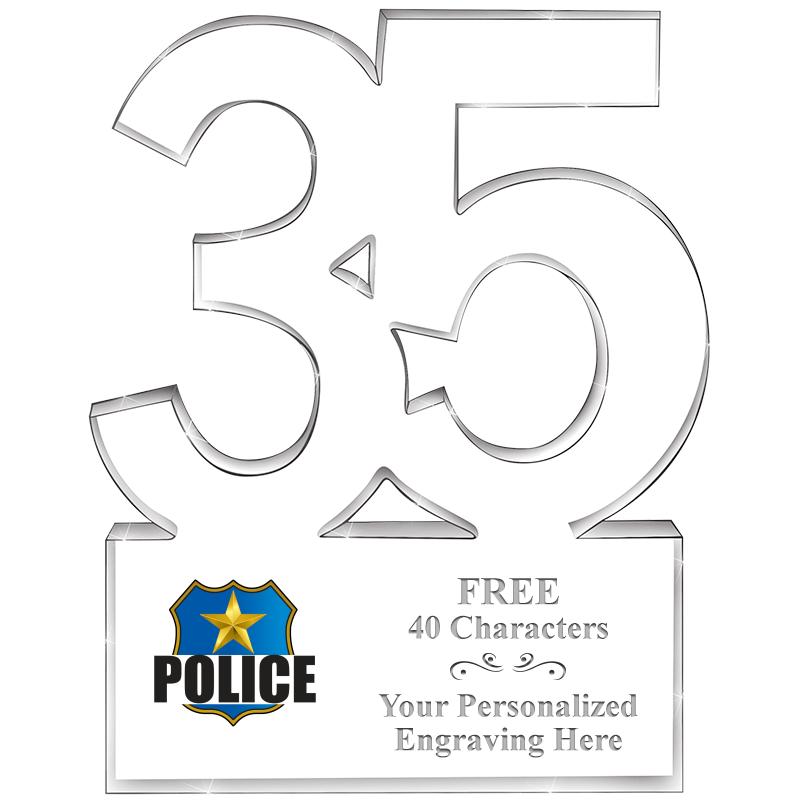 6" 35 YEARS OF SERVICE ACRYLIC