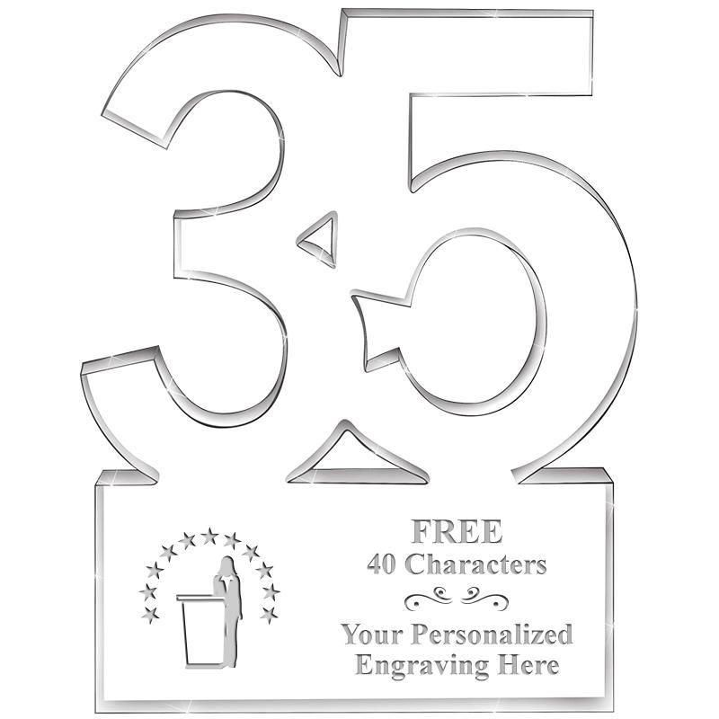 6" 35 YEARS OF SERVICE ACRYLIC