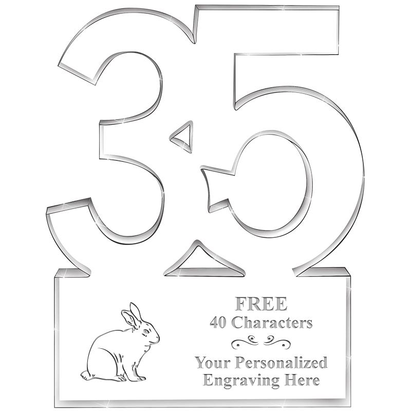 6" 35 YEARS OF SERVICE ACRYLIC