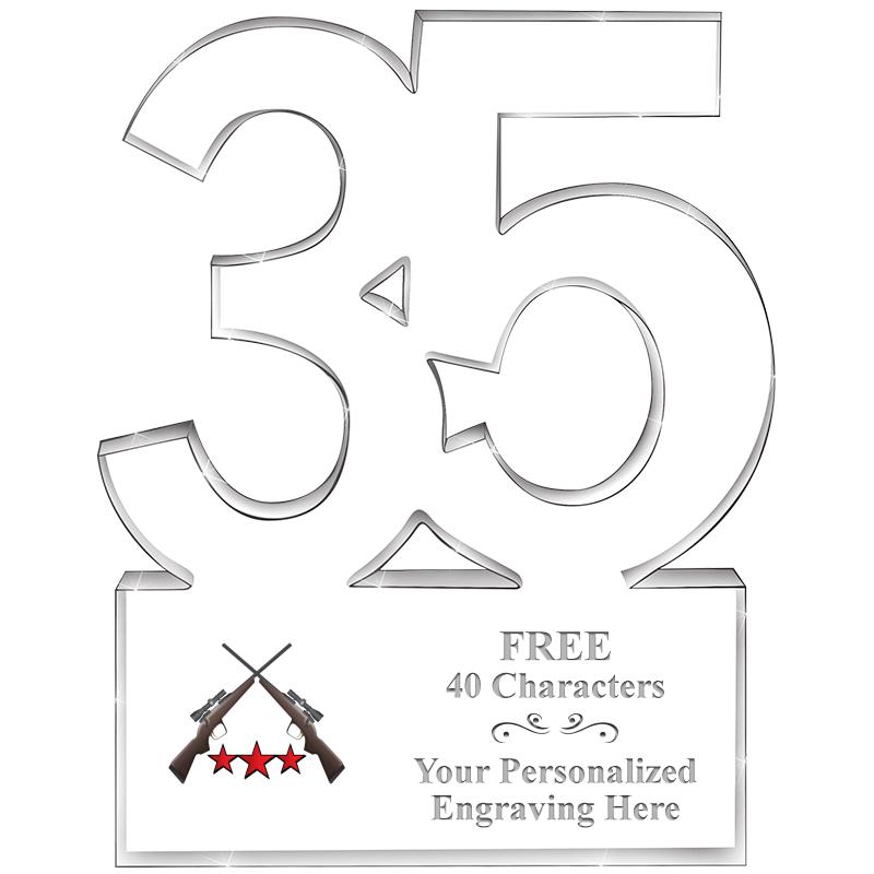 6" 35 YEARS OF SERVICE ACRYLIC