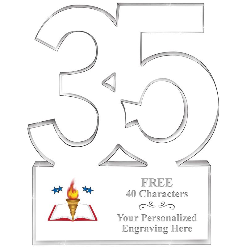 6" 35 YEARS OF SERVICE ACRYLIC