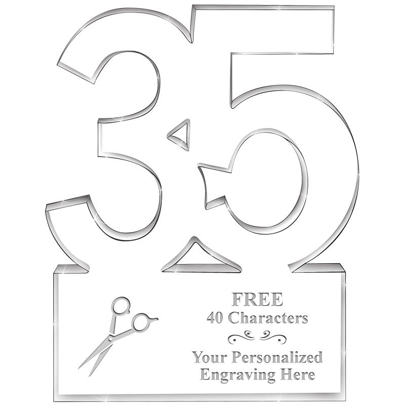 6" 35 YEARS OF SERVICE ACRYLIC