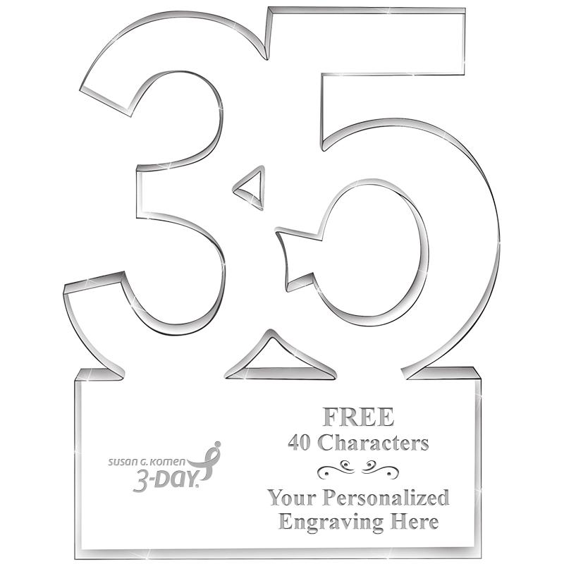 6" 35 YEARS OF SERVICE ACRYLIC