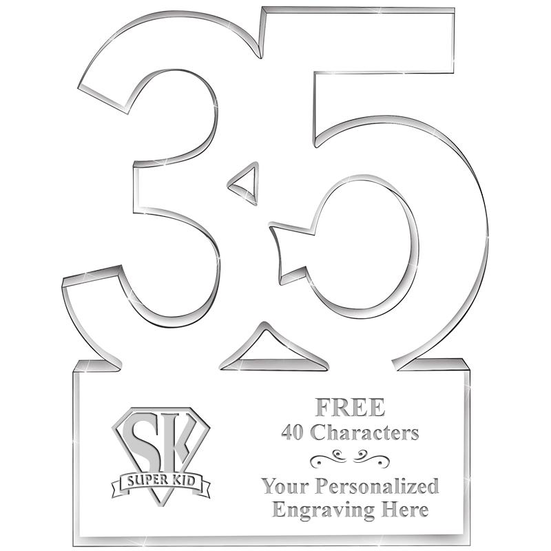 6" 35 YEARS OF SERVICE ACRYLIC