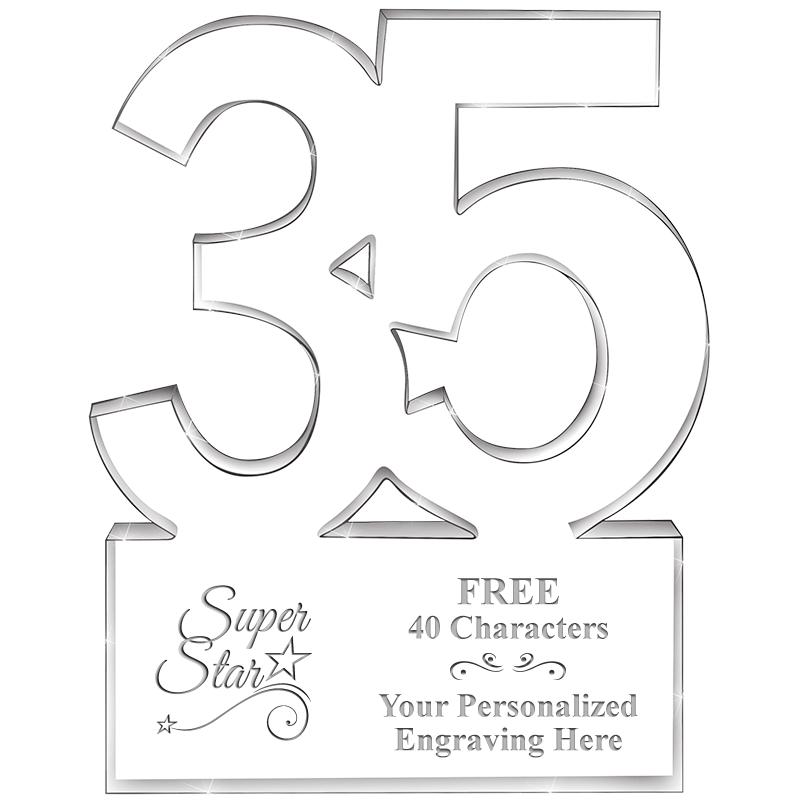 6" 35 YEARS OF SERVICE ACRYLIC