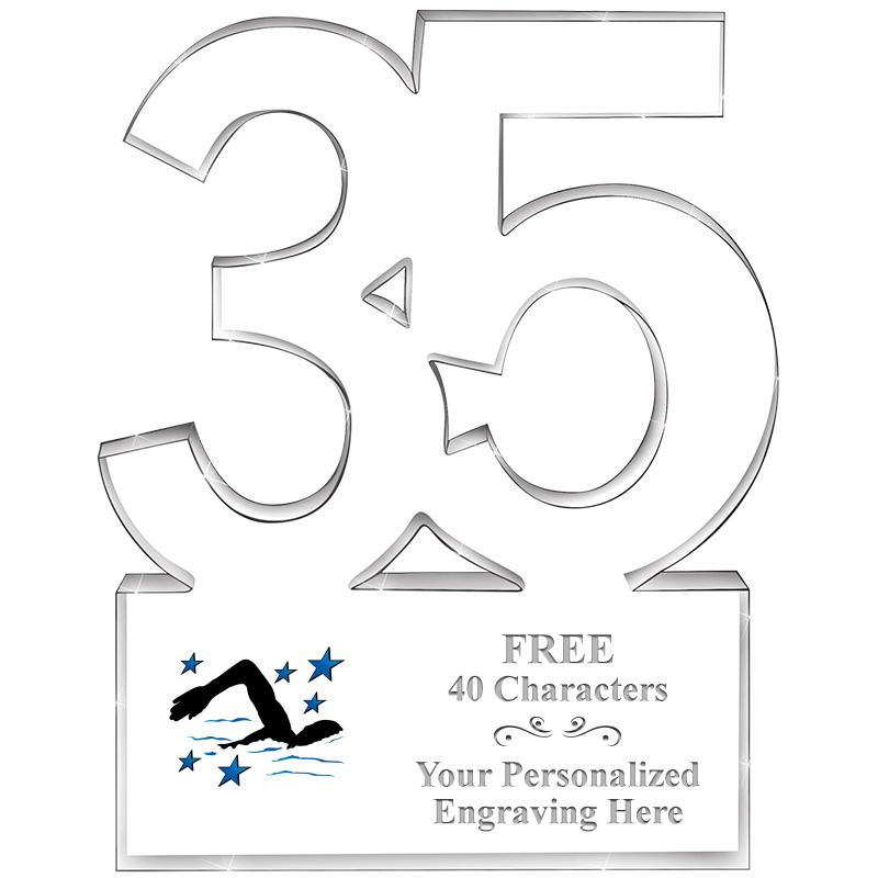 6" 35 YEARS OF SERVICE ACRYLIC