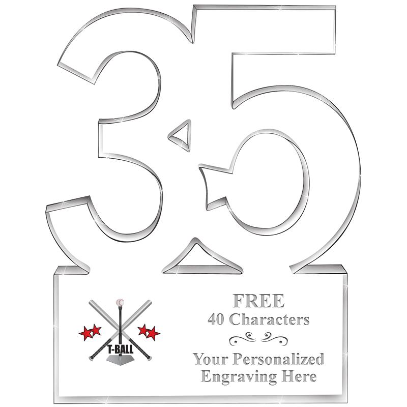 6" 35 YEARS OF SERVICE ACRYLIC