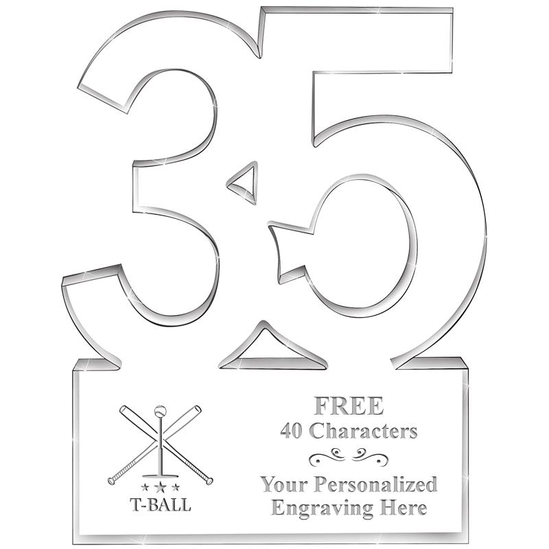 6" 35 YEARS OF SERVICE ACRYLIC