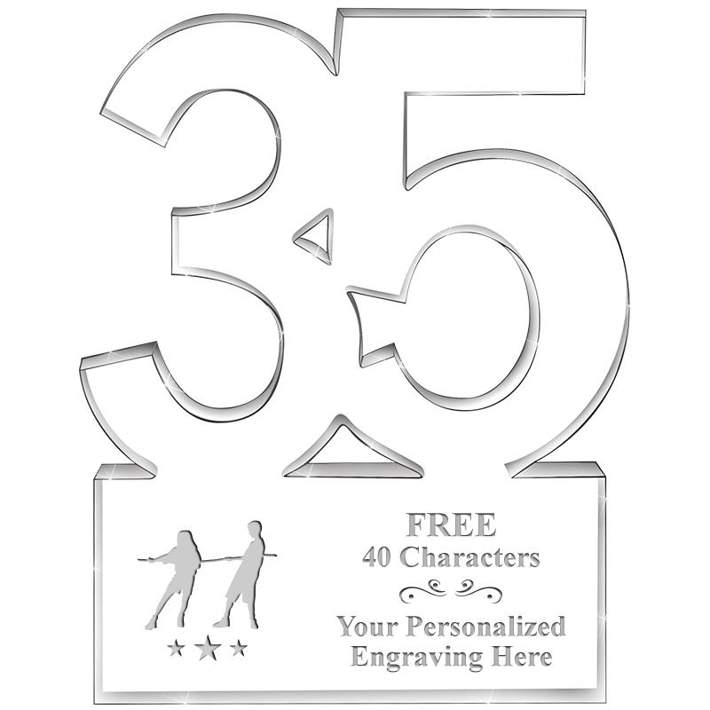 6" 35 YEARS OF SERVICE ACRYLIC