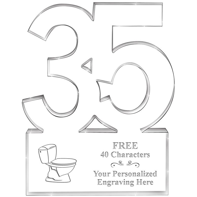 6" 35 YEARS OF SERVICE ACRYLIC