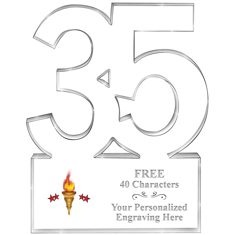 6" 35 YEARS OF SERVICE ACRYLIC
