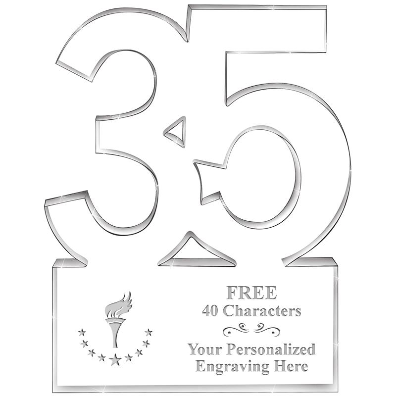 6" 35 YEARS OF SERVICE ACRYLIC