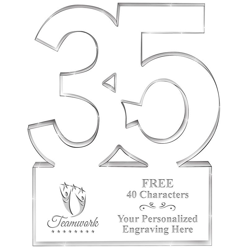 6" 35 YEARS OF SERVICE ACRYLIC