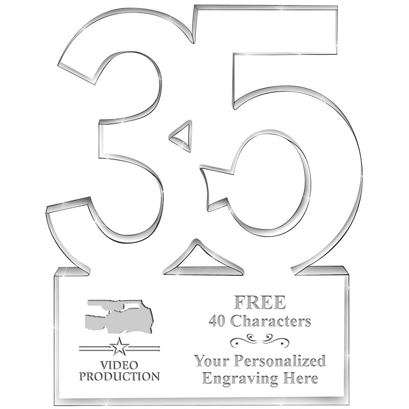 6" 35 YEARS OF SERVICE ACRYLIC