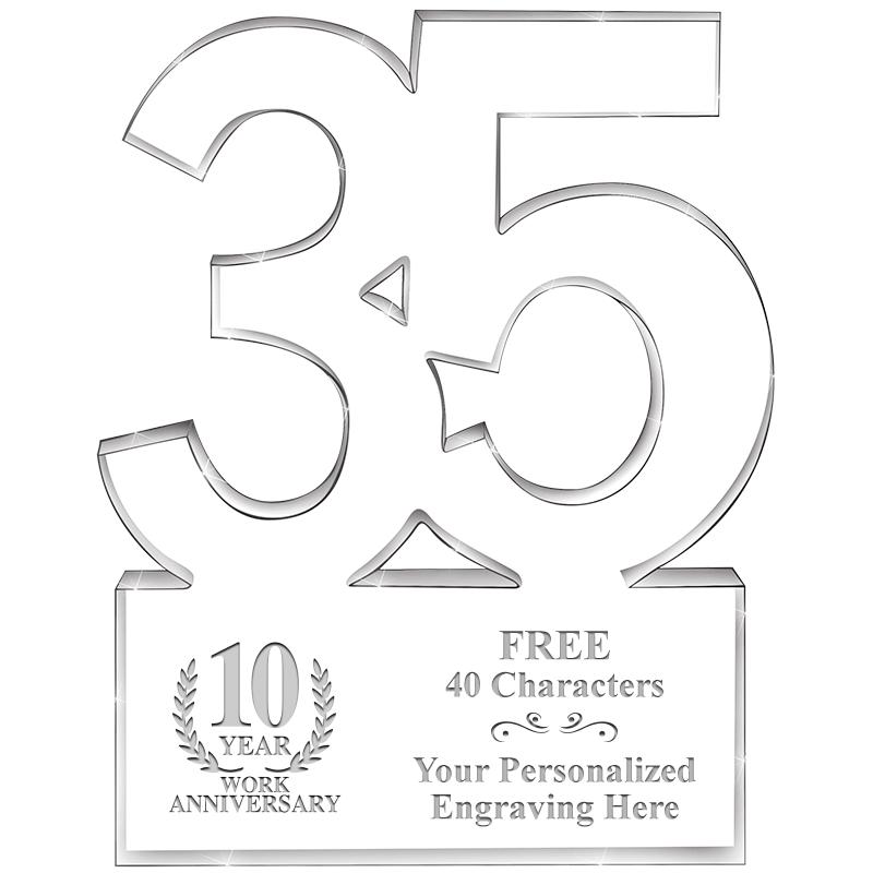 6" 35 YEARS OF SERVICE ACRYLIC