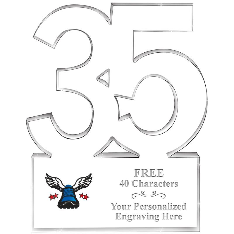 6" 35 YEARS OF SERVICE ACRYLIC