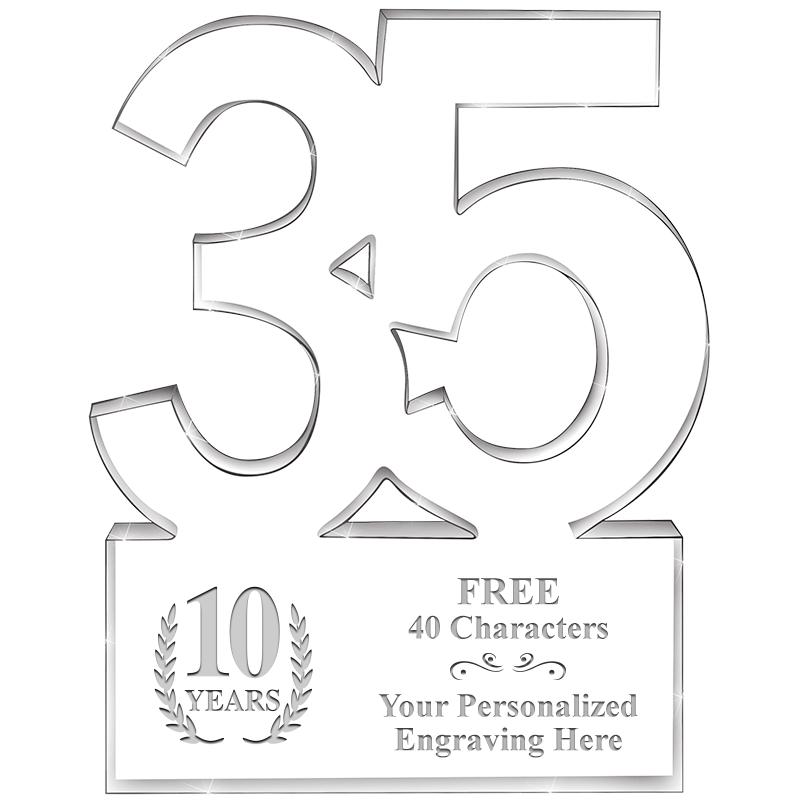 6" 35 YEARS OF SERVICE ACRYLIC