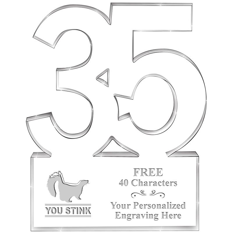 6" 35 YEARS OF SERVICE ACRYLIC