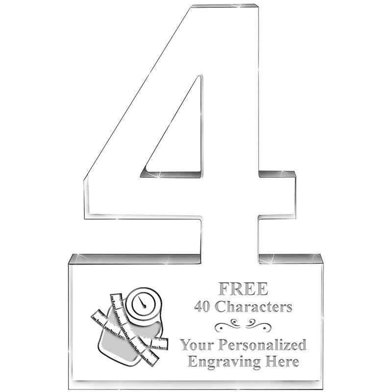 6" 4 YEARS OF SERVICE ACRYLIC