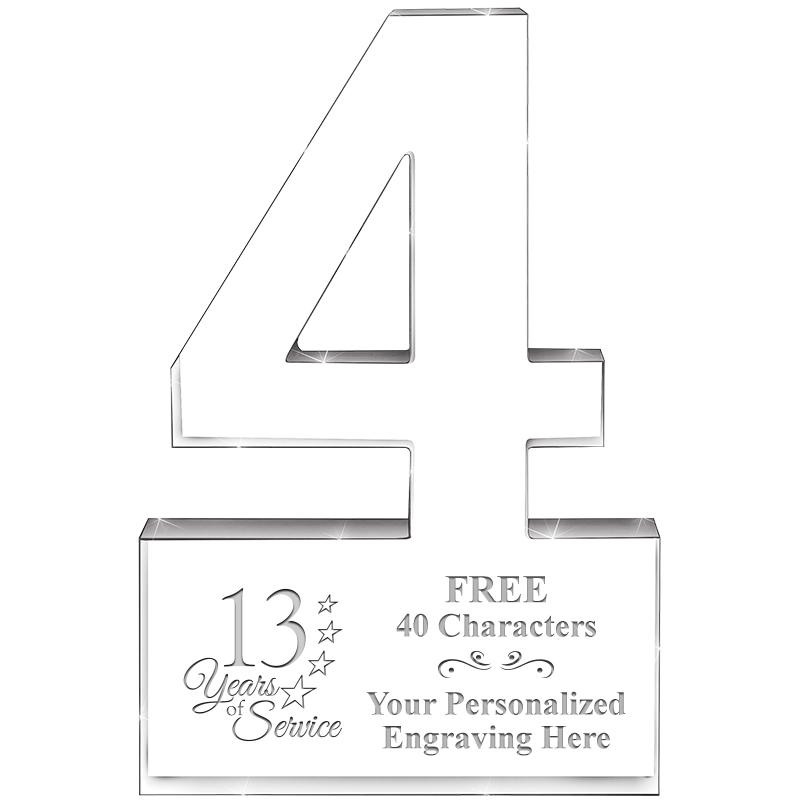 6" 4 YEARS OF SERVICE ACRYLIC