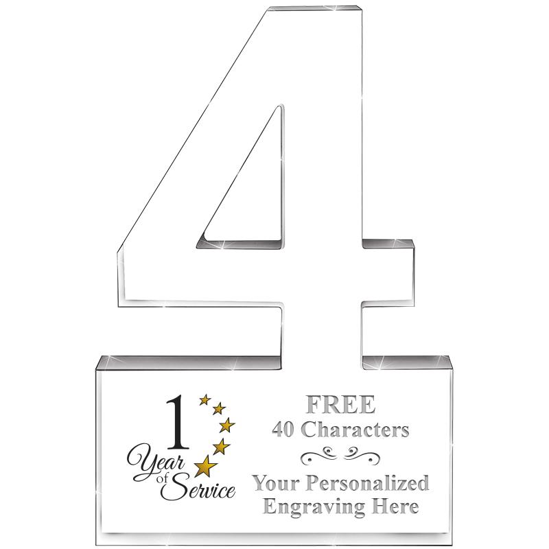 6" 4 YEARS OF SERVICE ACRYLIC